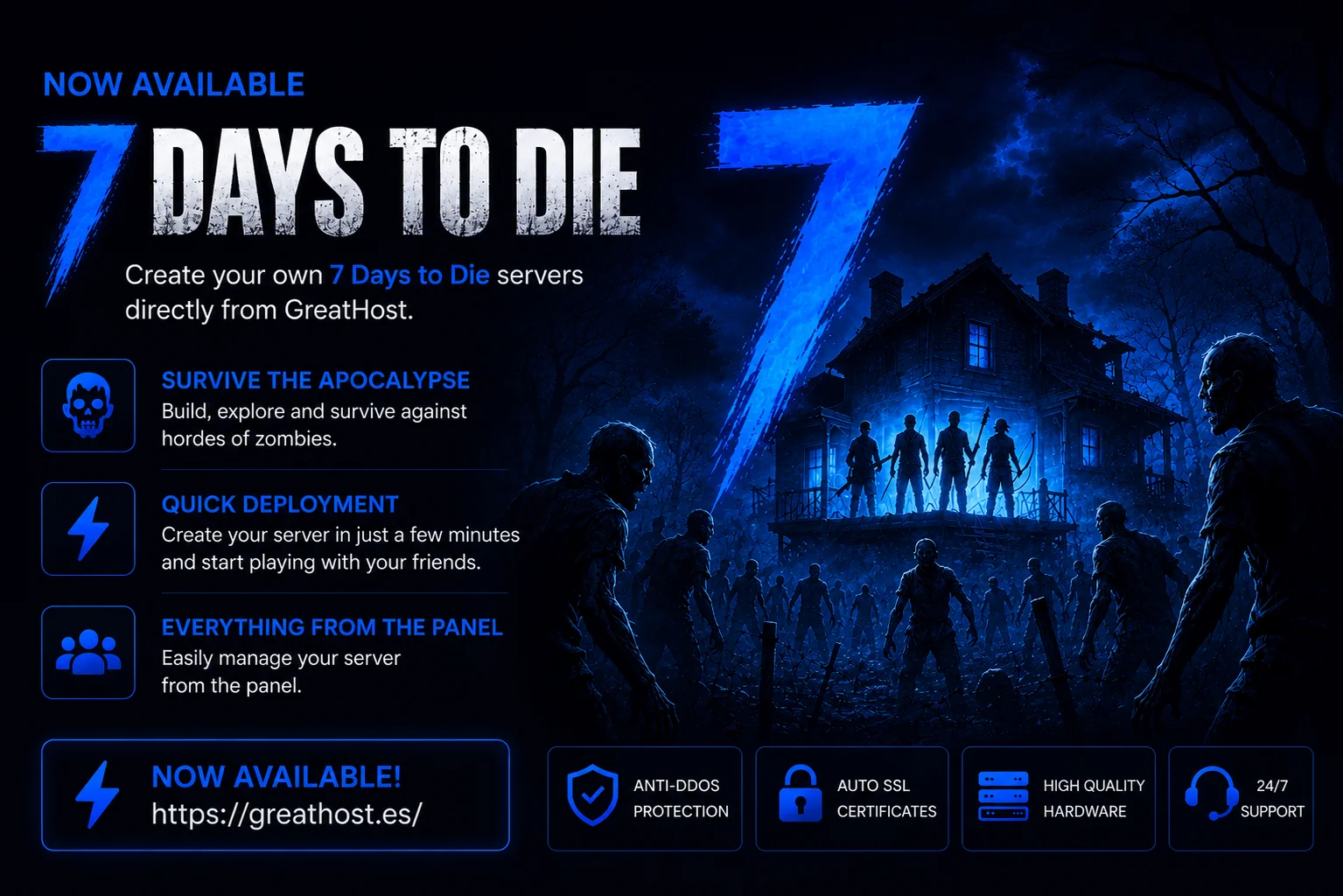 7 Days to Die is now available on GreatHost