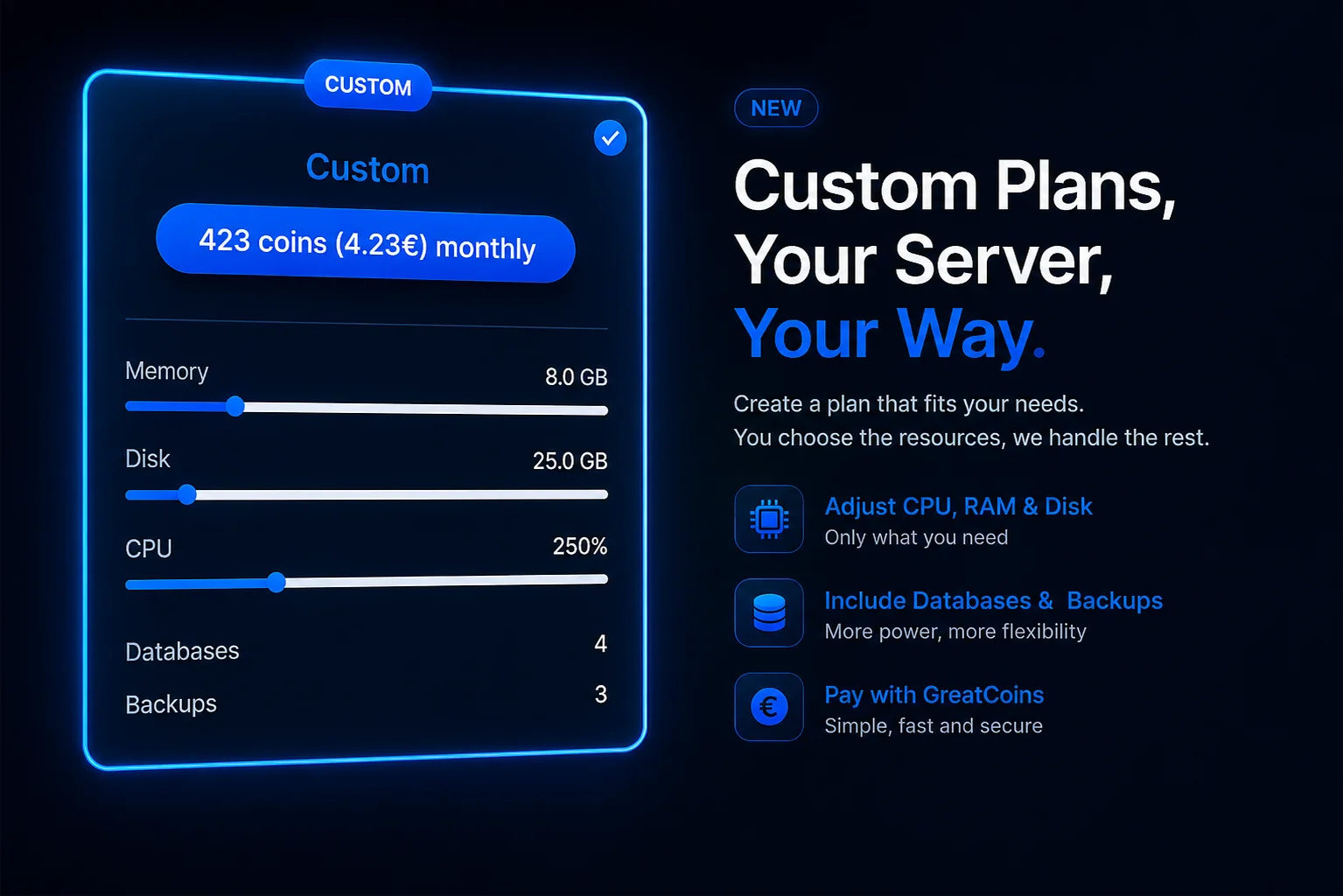 Custom Plans Now Available for Game & Development Servers